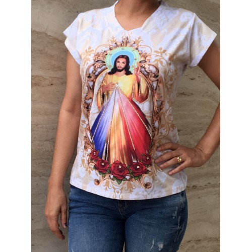 Camiseta Sagrado Coração de Jesus.